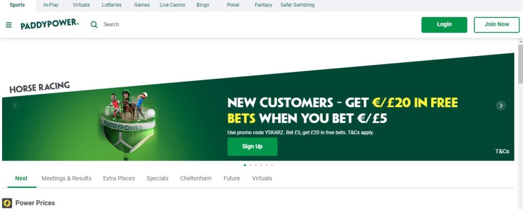 Paddy Power Join Now