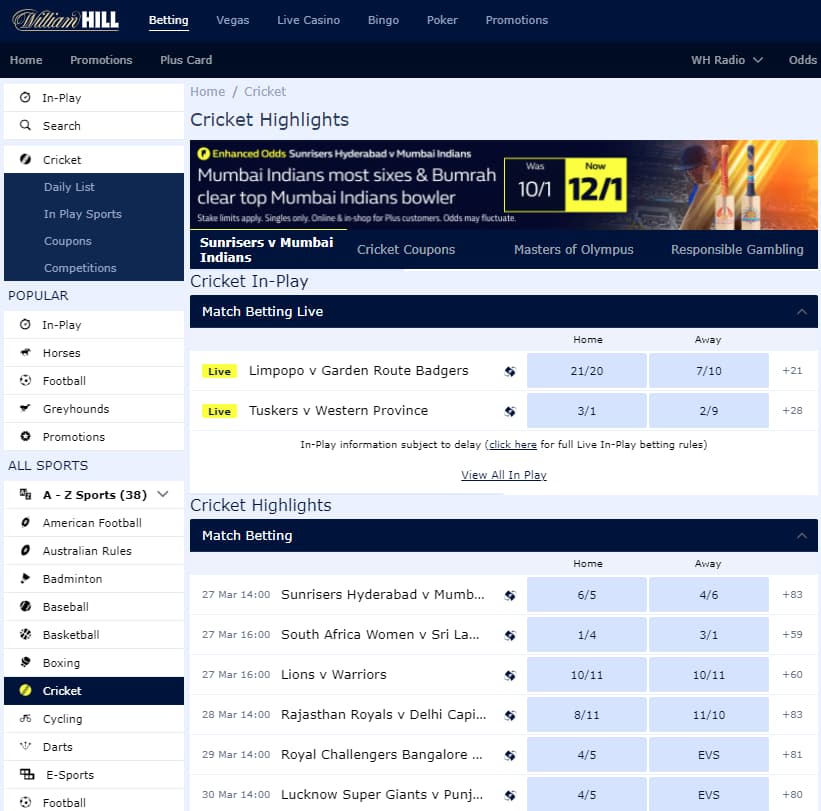 William Hill Review Betting Markets