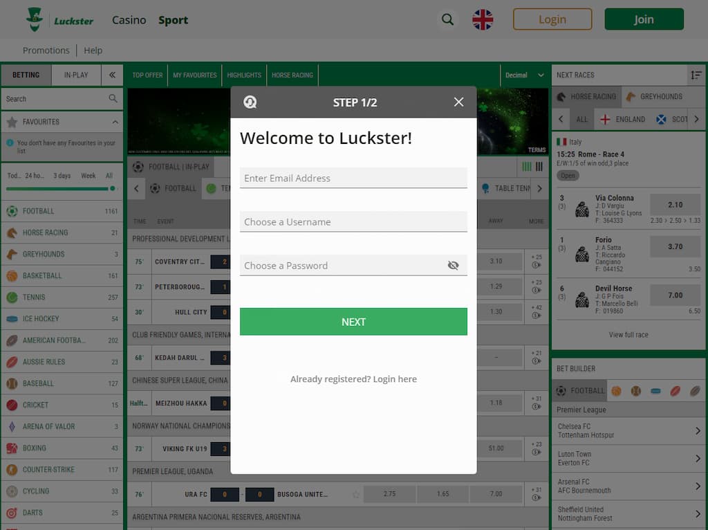 Luckster Review Sign Up
