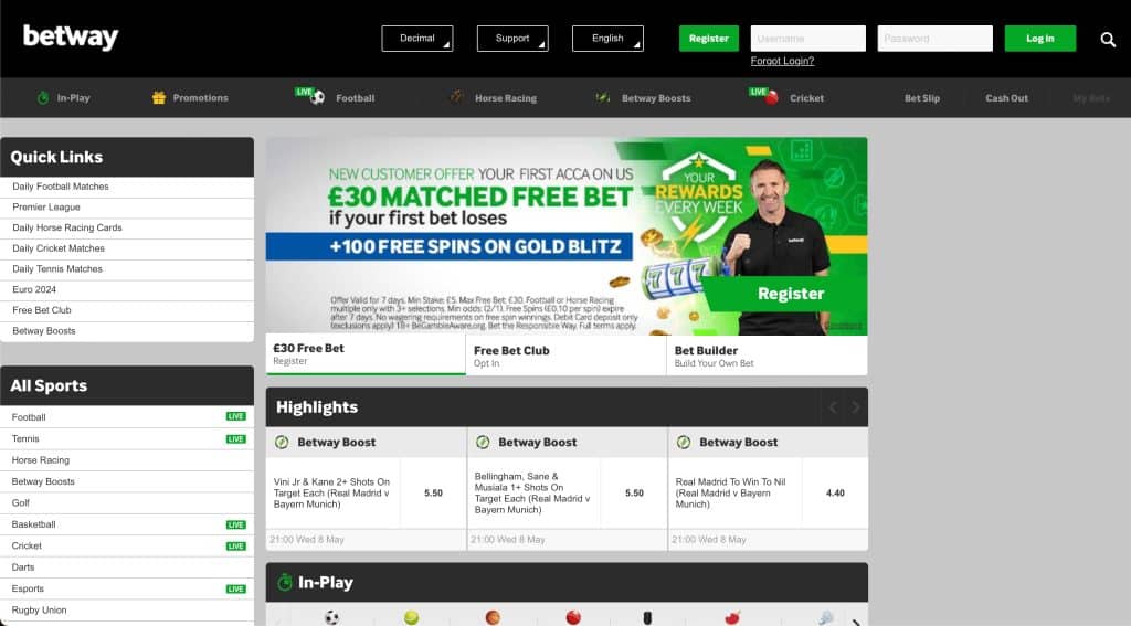 betway front page