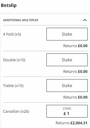 Canadian Bet Stake