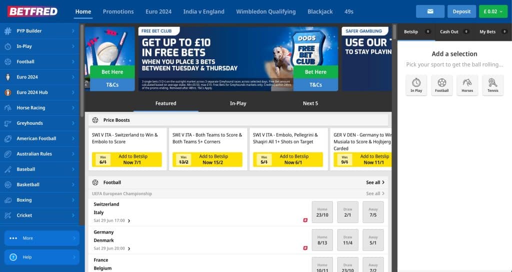 Betfred front page